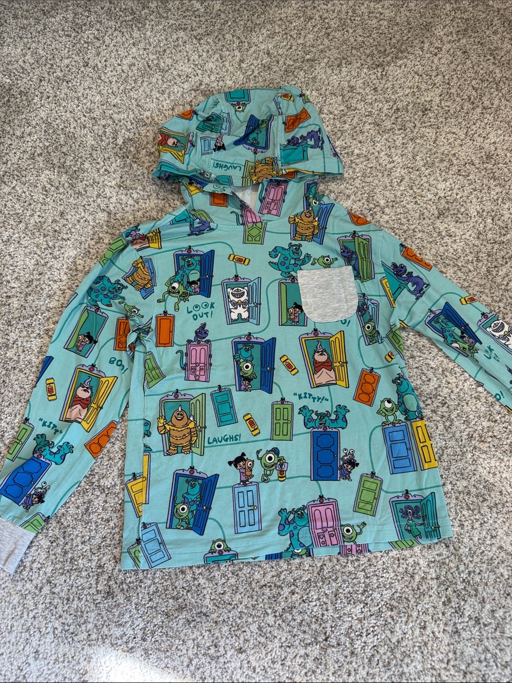 Little Sleepies Disney Monsters Inc Hooded Tee Bamboo Size 5